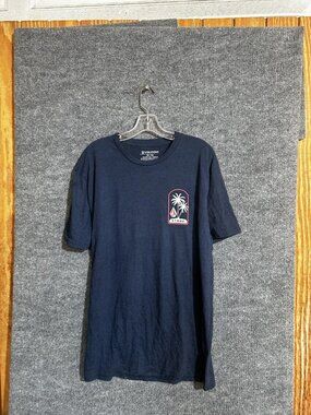 Volcom Shirt Mens 2XL Blue Palm Tree Stone Graphic Tee Tagless Surf Logo Beach